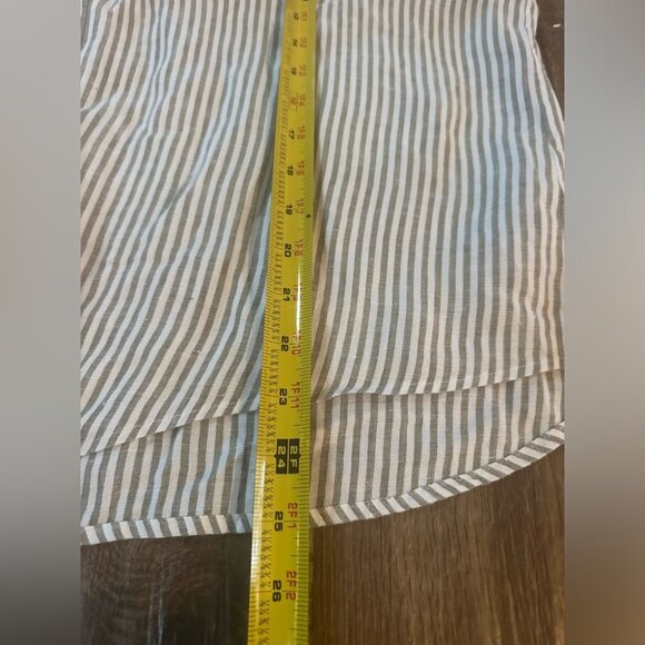 Tommy Bahama Linen Blend Striped Sleeveless Button Down Blouse Minimalist Sz XL - Picture 4 of 9